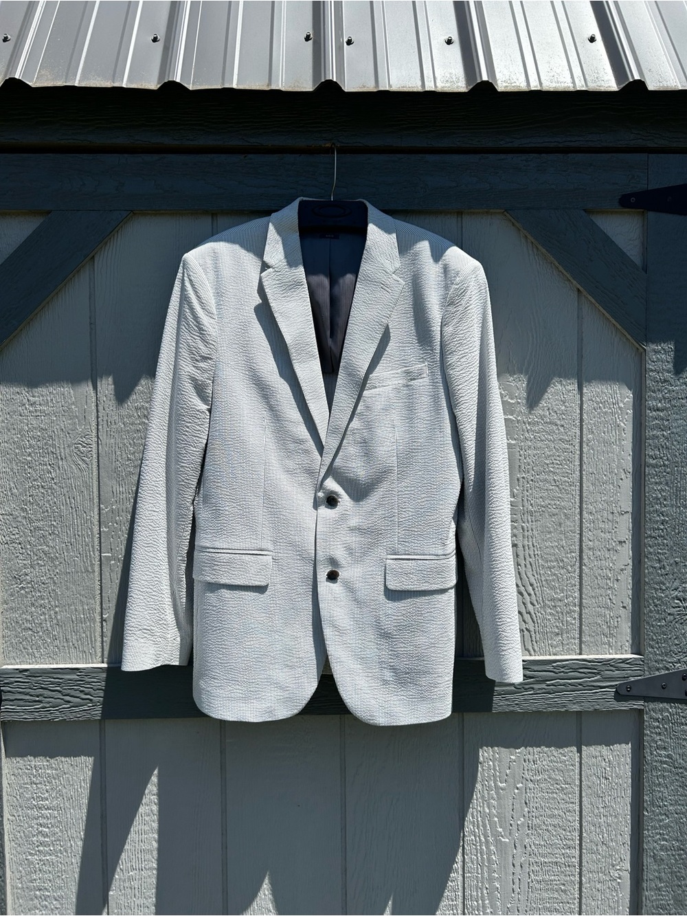 Perry Ellis Men’s Pinstripe Slim Fit Blazer – 44R Classic Business Jacket